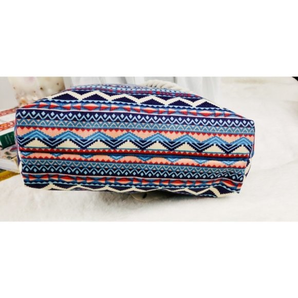 SOLD ☆New Tribal Print Canvas Beach To te Bag - Picture 3 of 5